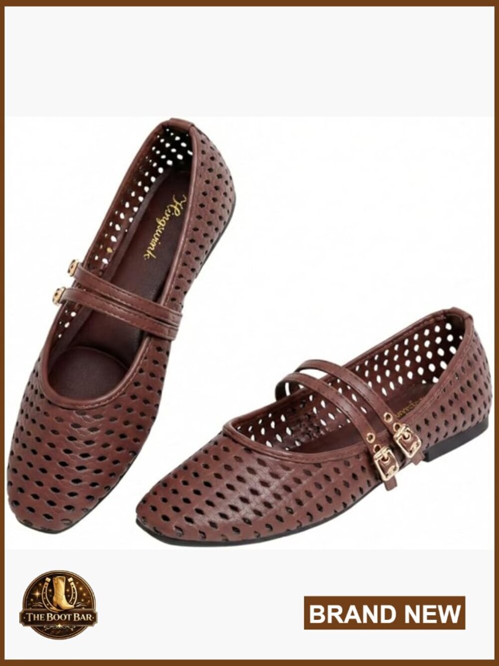 Women's Mary Jane Ballet Flats Double Strap PU Leather Cushioned Comfort Shoes